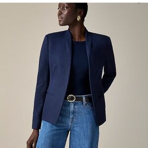 J.Crew Size 0P Going Out Navy Blazer in Stretch Twill & Lined